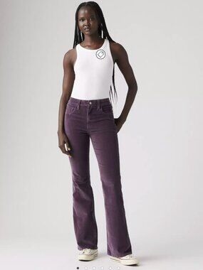 Levi’s 726 High-Rise Flare Corduroy Pants Plum Color W25 L30 Like New
